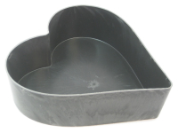 Kunststoff-Pflanzschale Herz L20cm B22cm H7,5cm grau 700257-72